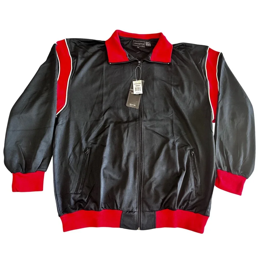 Vintage Y2K Jordan Craig Black Red Track Jacket Full Zip Size‎ 4XL - NEW